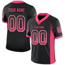 Load image into Gallery viewer, Custom Black Neon Pink-White Drift Fashion Football Jersey
