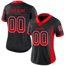 Load image into Gallery viewer, Custom Black Fire Red-White Drift Fashion Football Jersey
