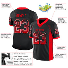 Load image into Gallery viewer, Custom Black Fire Red-White Drift Fashion Football Jersey
