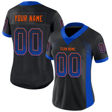 Load image into Gallery viewer, Custom Black Thunder Blue-Orange Drift Fashion Football Jersey
