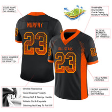 Load image into Gallery viewer, Custom Black Orange-Yellow Drift Fashion Football Jersey
