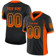 Load image into Gallery viewer, Custom Black Orange-Yellow Drift Fashion Football Jersey
