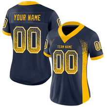 Load image into Gallery viewer, Custom Navy Gold-White Drift Fashion Football Jersey
