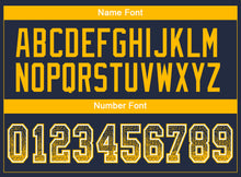 Load image into Gallery viewer, Custom Navy Gold-White Drift Fashion Football Jersey
