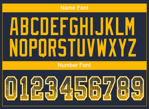 Custom Navy Gold-White Drift Fashion Football Jersey