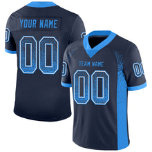 Load image into Gallery viewer, Custom Navy Powder Blue-White Drift Fashion Football Jersey
