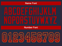 Load image into Gallery viewer, Custom Navy Red-Old Gold Drift Fashion Football Jersey
