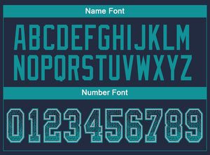 Custom Navy Teal-Gray Drift Fashion Football Jersey