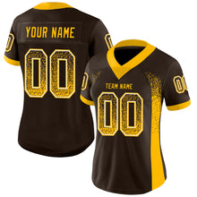 Load image into Gallery viewer, Custom Brown Gold-White Drift Fashion Football Jersey

