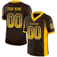 Load image into Gallery viewer, Custom Brown Gold-White Drift Fashion Football Jersey
