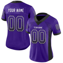Load image into Gallery viewer, Custom Purple Black-White Drift Fashion Football Jersey
