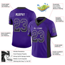 Load image into Gallery viewer, Custom Purple Black-White Drift Fashion Football Jersey
