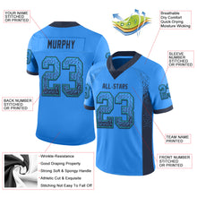 Load image into Gallery viewer, Custom Powder Blue Navy-Teal Drift Fashion Football Jersey
