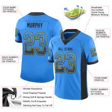 Load image into Gallery viewer, Custom Powder Blue Black-Gold Drift Fashion Football Jersey
