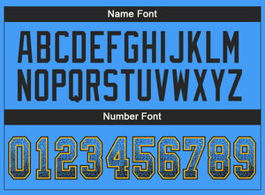 Custom Powder Blue Black-Gold Drift Fashion Football Jersey