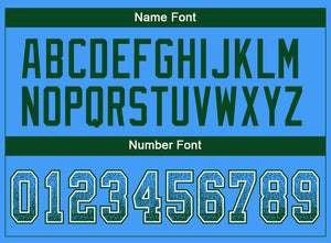Custom Powder Blue Green-White Drift Fashion Football Jersey