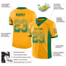 Load image into Gallery viewer, Custom Gold Kelly Green-White Drift Fashion Football Jersey
