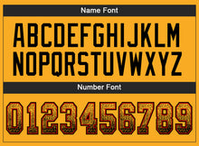 Load image into Gallery viewer, Custom Gold Black-Red Drift Fashion Football Jersey
