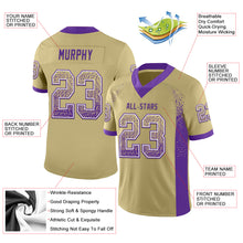 Load image into Gallery viewer, Custom Vegas Gold Purple-White Drift Fashion Football Jersey
