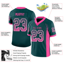Load image into Gallery viewer, Custom Midnight Green Pink-White Drift Fashion Football Jersey
