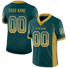 Load image into Gallery viewer, Custom Midnight Green Old Gold-White Drift Fashion Football Jersey
