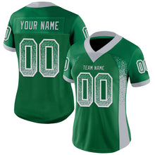 Load image into Gallery viewer, Custom Kelly Green Gray-White Mesh Drift Fashion Football Jersey
