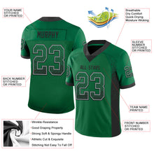 Load image into Gallery viewer, Custom Kelly Green Black-Gray Mesh Drift Fashion Football Jersey
