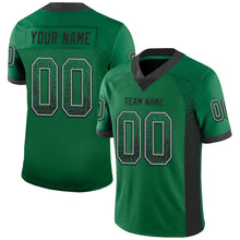 Load image into Gallery viewer, Custom Kelly Green Black-Gray Mesh Drift Fashion Football Jersey
