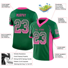 Load image into Gallery viewer, Custom Kelly Green Pink-White Mesh Drift Fashion Football Jersey
