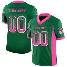 Load image into Gallery viewer, Custom Kelly Green Pink-White Mesh Drift Fashion Football Jersey
