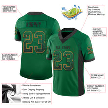 Load image into Gallery viewer, Custom Kelly Green Black-Old Gold Mesh Drift Fashion Football Jersey
