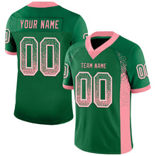 Load image into Gallery viewer, Custom Kelly Green Medium Pink-White Mesh Drift Fashion Football Jersey
