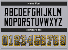Load image into Gallery viewer, Custom Gray Black-Gold Mesh Drift Fashion Football Jersey
