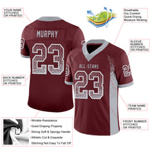 Load image into Gallery viewer, Custom Burgundy Gray-White Drift Fashion Football Jersey
