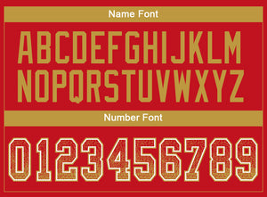 Custom Red Old Gold-White Drift Fashion Football Jersey
