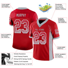 Load image into Gallery viewer, Custom Red Gray-White Drift Fashion Football Jersey
