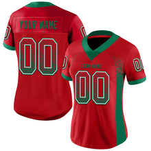 Load image into Gallery viewer, Custom Red Kelly Green-White Drift Fashion Football Jersey
