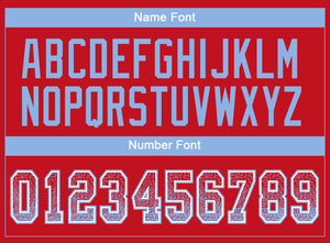 Custom Red Light Blue-White Drift Fashion Football Jersey