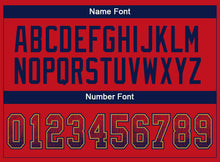 Load image into Gallery viewer, Custom Red Navy-Old Gold Drift Fashion Football Jersey
