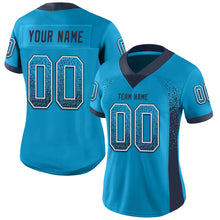 Load image into Gallery viewer, Custom Panther Blue Navy-White Drift Fashion Football Jersey
