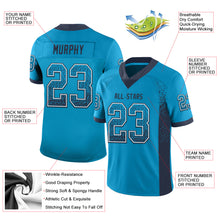 Load image into Gallery viewer, Custom Panther Blue Navy-White Drift Fashion Football Jersey

