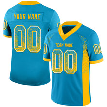 Load image into Gallery viewer, Custom Panther Blue Gold-White Drift Fashion Football Jersey
