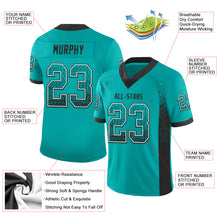 Load image into Gallery viewer, Custom Aqua Black-White Drift Fashion Football Jersey
