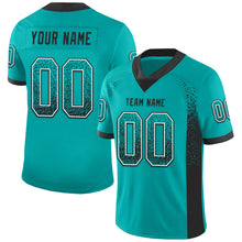 Load image into Gallery viewer, Custom Aqua Black-White Drift Fashion Football Jersey
