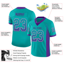 Load image into Gallery viewer, Custom Aqua Purple-White Drift Fashion Football Jersey
