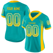 Load image into Gallery viewer, Custom Aqua Yellow-White Drift Fashion Football Jersey
