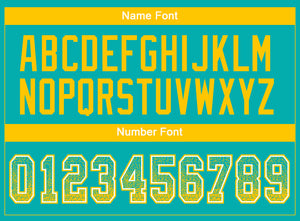 Custom Aqua Yellow-White Drift Fashion Football Jersey