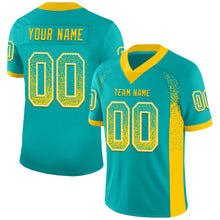 Load image into Gallery viewer, Custom Aqua Yellow-White Drift Fashion Football Jersey
