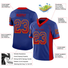 Load image into Gallery viewer, Custom Royal Red-Gold Mesh Drift Fashion Football Jersey
