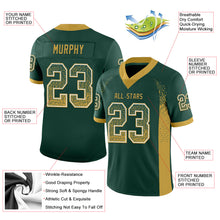 Load image into Gallery viewer, Custom Green Old Gold-White Drift Fashion Football Jersey
